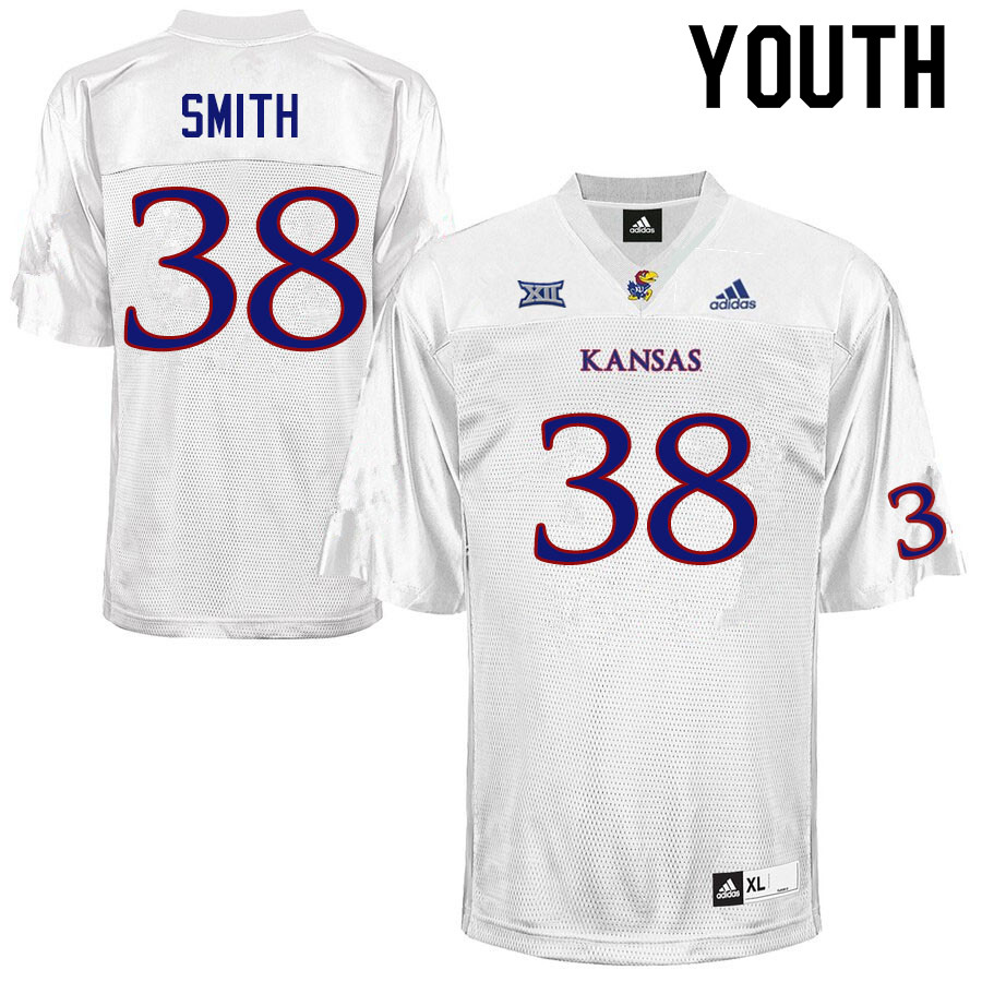 Youth #38 Dante Smith Kansas Jayhawks College Football Jerseys Sale-White